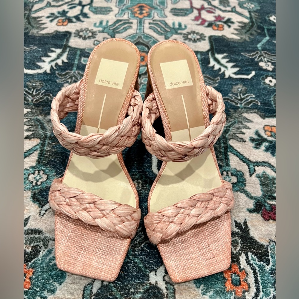 Dolce Vita Pink Braided Strap Heeled Sandals